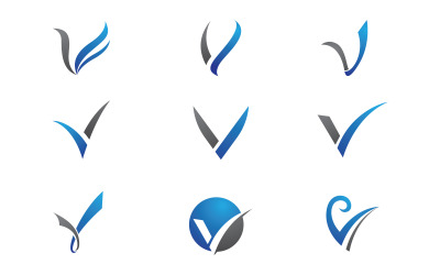 Illustrazione del modello di logo aziendale con icona V v.1