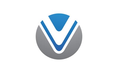 Illustrazione del modello di logo aziendale con icona V v.4