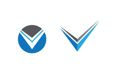 Illustrazione del modello di logo aziendale con icona V v.7