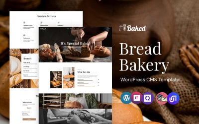 Baked - Свежий хлеб и выпечка WordPress Elementor тема