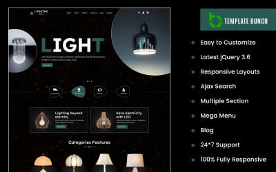 Lighting Deck — адаптивная тема Prestashop для шаблона веб-сайта электронной коммерции