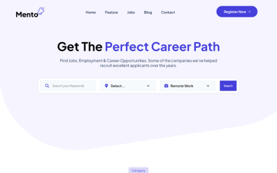 MentoJob - HTML-шаблон целевой страницы для портала вакансий
