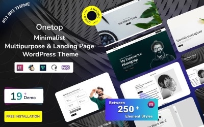 Onetop — минималистичная многоцелевая тема WordPress для целевых страниц.