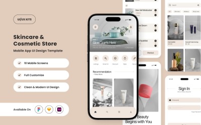 Seriss – Modello di progettazione dell&amp;#39;interfaccia utente per app di bellezza e cura della pelle