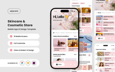 Skinory – Mall för UI-design av skönhetssalongapp
