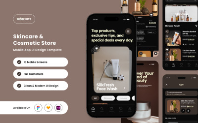 Velveta – Hudvård E-handel Mobile App UI Design