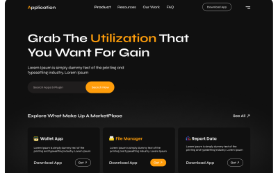 Applikation - Wallet Website Hero UI