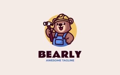 Bear Builder Mascot Logo Design