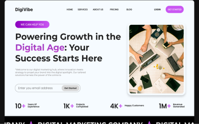 DigiVibe - Digitális marketing weboldal hőse