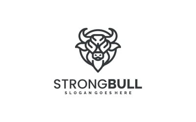 Minimalist Line Art Bull Logo Design 012