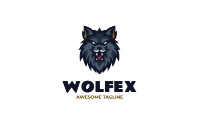 Wolf-Maskottchen-Logo-Design-Vorlage