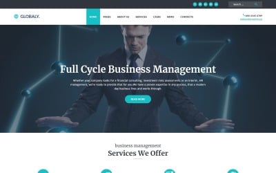 Globaly - Tema WordPress responsivo para gerenciamento e consultoria de negócios de ciclo completo