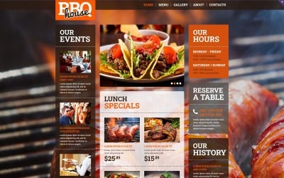 Grill étterem érzékeny webhelysablon
