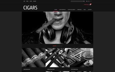 Tema PrestaShop Responsive #52341 "Tobacco Cigars Store"