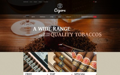 "Tobacco Shop" Responsive WooCommerce Thema №52363