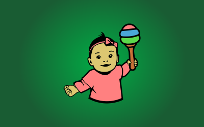 An Infant Playing With Rattle
