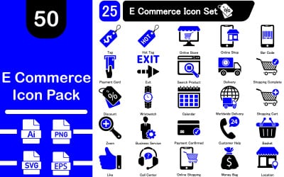 E Commerce Icon Set | AI | EPS | SVG | PNG