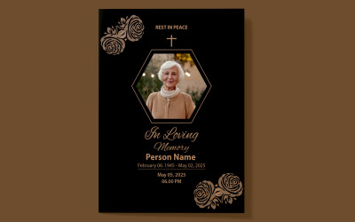 Елегантна похоронна меморіальна листівка
