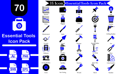 Essential Tools Icon Pack | AI | EPS | SVG | PNG