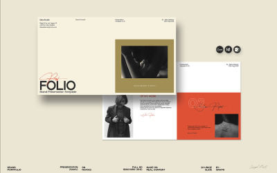 Modello InDesign per il portfolio del marchio Saka