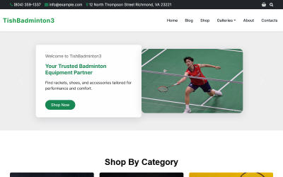 TishBadminton3 - Badminton WooCommerce-thema