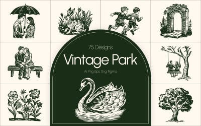 Vintage Park Illustration Set