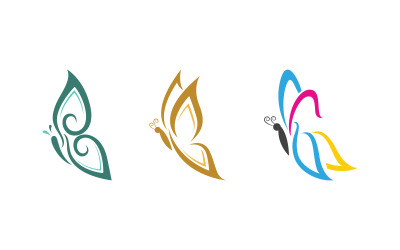 Beauty Butterfly simple Vector icon logo design template v.17