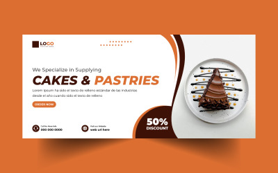 Cake Sale Social Media Cover Banner Template