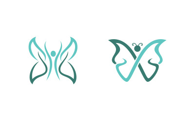 Modèle de conception de logo d&amp;#39;icône vectorielle simple papillon beauté v.15