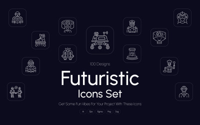 Modern Futuristic Icon Art Set