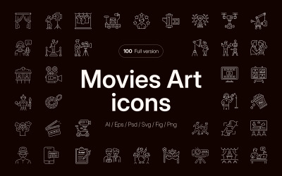 Modernes Film-Icon-Art-Set