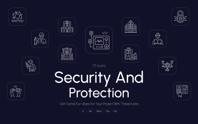 Zestaw ikon bezpieczeństwa i ochrony