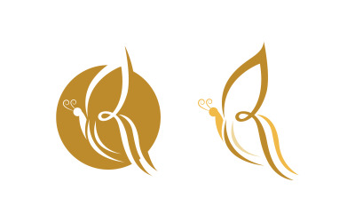 Beauty Butterfly simple Vector icon logo design template v.13