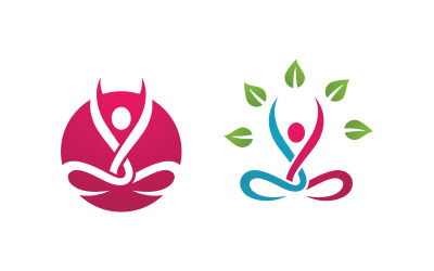 Healthy life Human fit sport logo sign illustration v.185