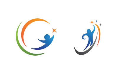 Healthy life Human fit sport logo sign illustration v.189