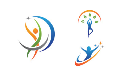 Healthy life Human fit sport logo sign illustration v.190