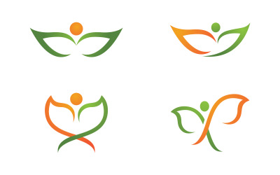 Healthy life Human fit sport logo sign illustration v.191