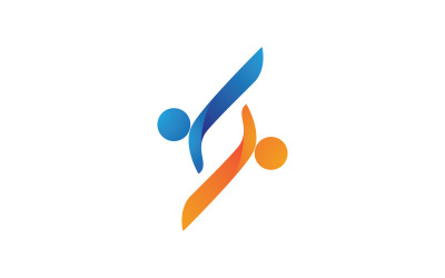 Human care adoption group network and social logo design vv.62