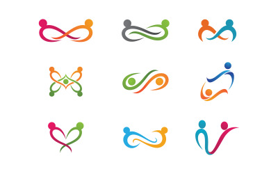 Human care adoption group network and social logo design vv.63