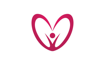 Human care adoption group network and social logo design vv.69