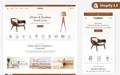 Furnix – Elegáns lakberendezési és bútor Shopify sablon | Shopify 2.0