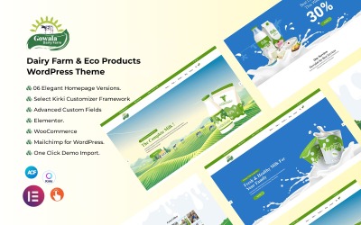 Gowala – Tema de WordPress para granjas lecheras y productos ecológicos