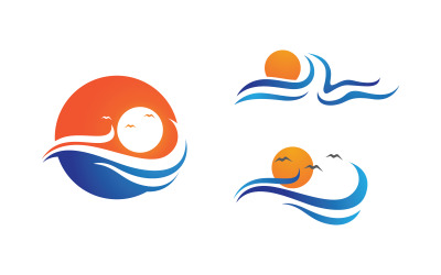 Water wave liquid vector Logo illustration design V1.180