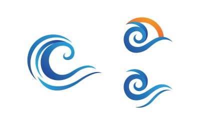 Water wave liquid vector Logo illustration design V1.190