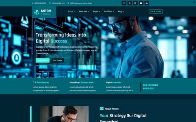 Plantilla Joomla para consultoría de soluciones de TI de Antom Digital Agency