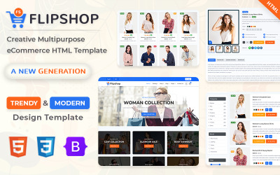FlipShop - Kreativ e-handels-HTML-mall