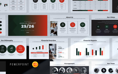Modello di presentazione PowerPoint per il rapporto annuale