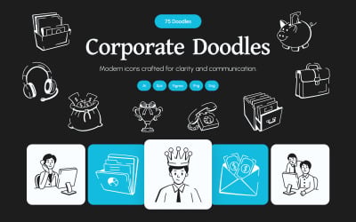 Modern Corporate Doodle Art Set
