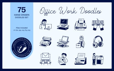 Office Work Drawing Art Set
