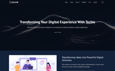 Devglow - Шаблон корпоративної цільової сторінки HTML